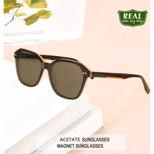 REAL Magnet Clip On Polarized Sunglasses For Men Women Square Optical Myopia Glasses Frames Magnetic Sunglasses