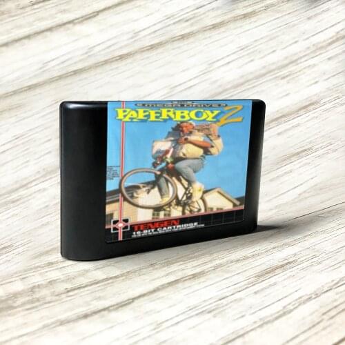 Paperboy 2 - EUR Label Flashkit MD Electroless Gold PCB Card for Sega Genesis Megadrive Video Game Console
