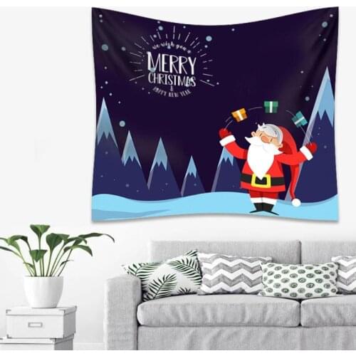 Christmas Tapestry Santa Claus Snow Mountain Yoga Comfort Hot Selling Trend Wall Hanging Blanket Tablecloth Xmas Home Decor