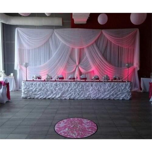 3mx6m swag Wedding Party Stage Celebration Background Satin Curtain Drape Pillar Ceiling Backdrop decoration free shipping