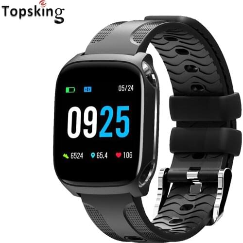 Topsking 1.3 Inch Full Screen Touch Smart Watch Men IP67 Waterproof Heart Rate Monitor Blood Pressure 180mah Battery Smartwatch