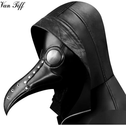 Medieval Steampunk Plague Doctor Schnabel Charles De Lorme Crow Bird Halloween Masks PU Leather Cosplay Props Mask Masker