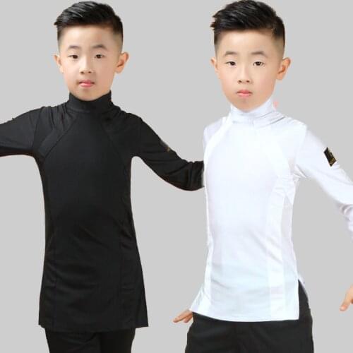 Latin Dance Top Long Sleeve Boys Latin Dancing Shirts Competition Performance Wear Children Samba Salsa Practice Clothing DN2678