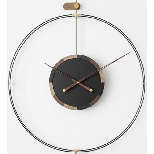 Creative Nordic 3d Wall Clock Modern Design Wooden Metal Silent Wall Watches Home Decor Wrought Iron Decor Relogios De Parede