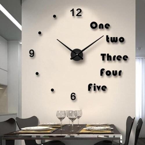 DIY 3D Number Wall Clock Mirror Sticker Quartz Modern Design Acrylic Quartz Stickers for DIY Home Living Room Office
