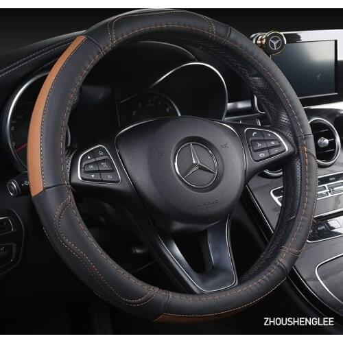 ZHOUSHENGLEE Microfiber Leather Car Steering Wheel Cover For Suzuki Vitara Swift Jimny SX4 S Cross Dzire Celerio Ertiga APV