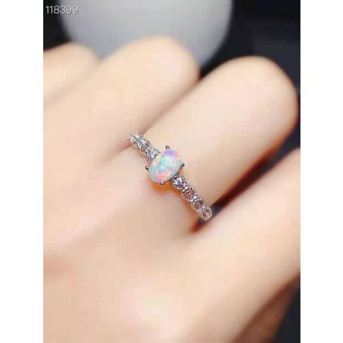 100% NATURAL ETHIOPIAN WELO FIRE OPAL CABOCHON Ring 4x6mm 1pc