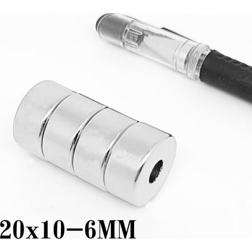 2/5/10/15/20PCS 20x10-6 Disc Rare Earth Neodymium Magnet 20*10 mm Hole 6mm Countersunk Round Magnets Strong N35 20*10-6