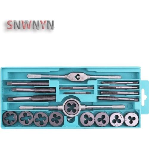 20PCS/SET M3-M12 Metric Tap And Die Set Thread Tap And Dies Adjustable Tap Wrench Threading Tools Screw Tap Hand Tools