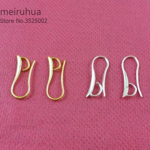 20pcs/lot Silver/gold 8*23 Copper Ear Wires With Hoop Earring Hooks Nickel Free For DIY Jewelry Findings