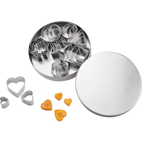 24pcs/setOctagon Stainless Steel Cookie Biscuit DIY Mold Star Heart Round Flower Shape Cutter Baking Mould Tool
