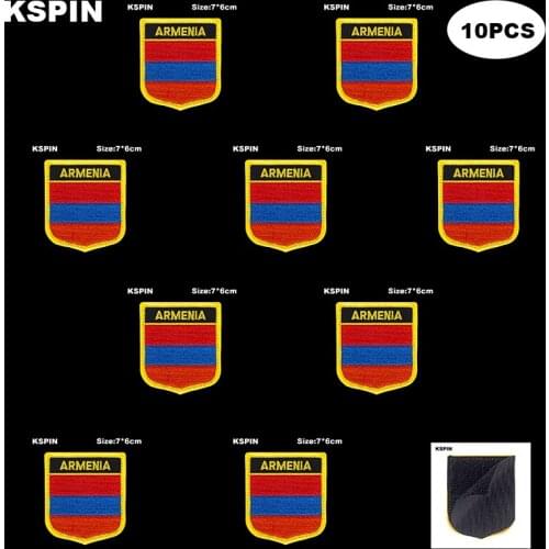 National Flag Patch Hook Loop Armenia Badges Armband 3D Stick on Jacket Backpack Stickers