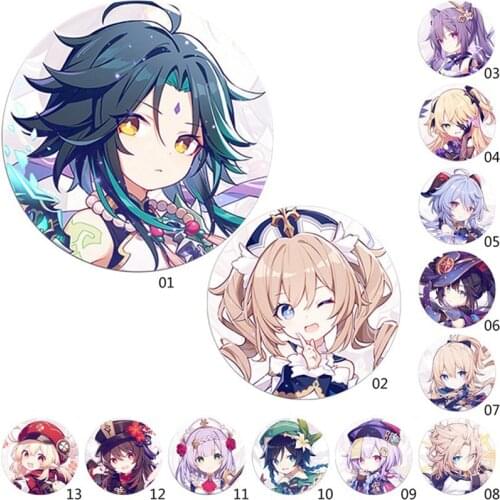 58mm Cosplay Badge Accessories Online Game Genshin Impact Brooch Pin For Clothes Backpack Decoration Gift