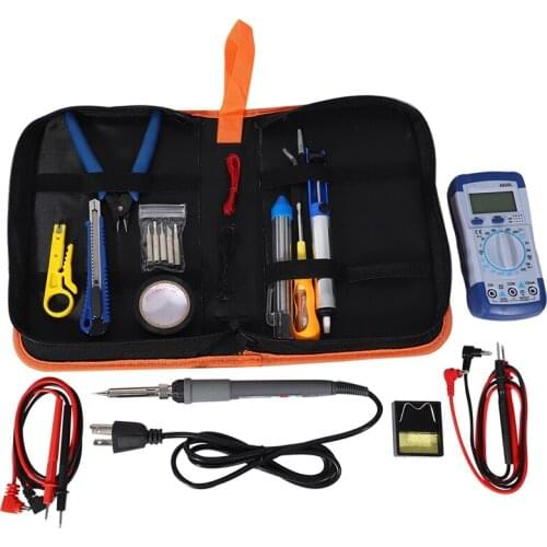 60W Digital Soldering Iron Kit Electric Soldering Iron with Multimeter Set 5Pcs Soldering Tips Welding Tools,US PLUG