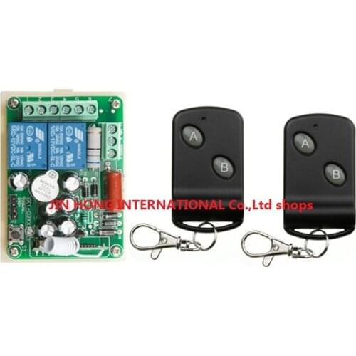 AC 220 V 10 A 2 channel RF Wireless Remote Control 1 Receiver +2 Transmitter