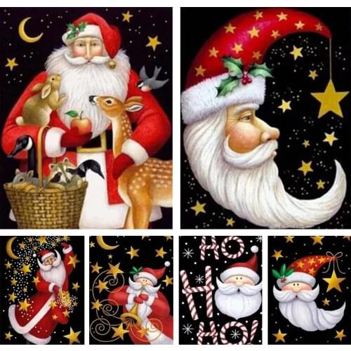 DIY 5D Diamond Painting Cute Santa Claus Christmas Gift Full Diamond Embroidery Mosaic Cartoon Picture of Rhinestones Home Decor