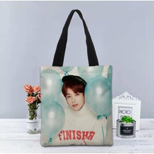 B. A. P KPOP Handbag Foldable Shopping Bag Reusable Eco Large Unisex Canvas Fabric Shoulder Bags Tote Grocery Cloth Pouch 0622