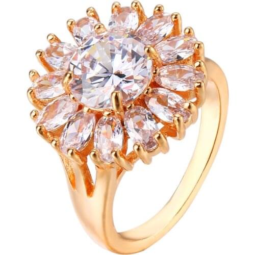 Bettyue Brand Charm White Gold Color Plant Ring Fashion Simple Woman AAA Zircon Ring For Jewelry Wedding Gift Party