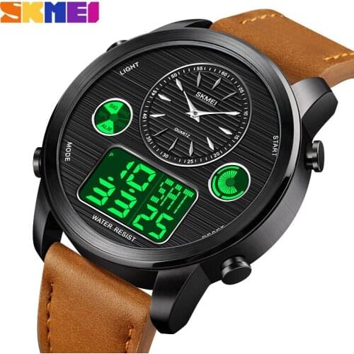 SKMEI New Casual Watches Mens Luxury Brand Big Dial Watch Men Waterproof Quartz Wristwatch Sports Chrono Clock Relogio Masculino