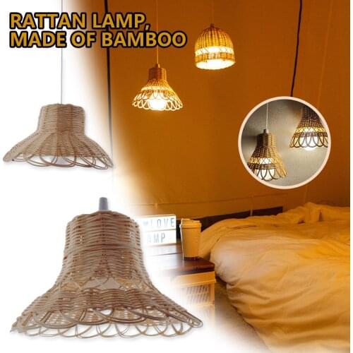 Rattan Lamp Covers Made Of Bamboo Lamp Light Shades Chandelier Home Stay Real Rattan Weaving Decorative Handmade Lampshade