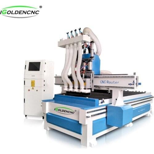 Multi head atc wood 1325 cnc router machine woodworking mdf wooden furniture kitchen cabinet door making