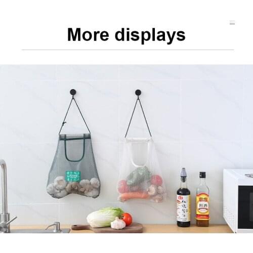 Home Hanging Foldable Storage Pocket Breathable Reusable Mesh Bag Kitchen Garlic Onion Vegetable Sorting Bag Kitchen Organizer
