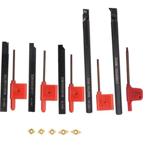 8mm Shank Indexable Lathe Turning Tool Holder with CCMT060204 DCMT070204 Carbide Inserts for CNC Machine