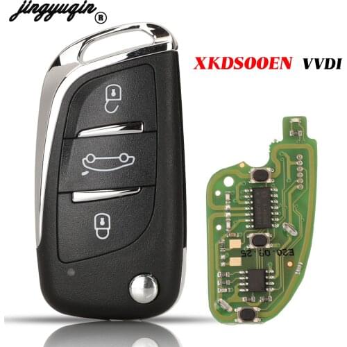Jingyuqin 3 Buttons Xhorse Remote Car Key XKDS00EN Vvdi Wired Universal For VVDI/VVDI 2 Flip Control Fob Key