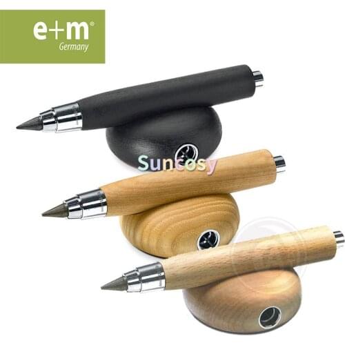 E+m Workbox Clutch Pencil w/Box, Fraxinus wood with Metal Accents, 5.5mm, HB, with Sharpener