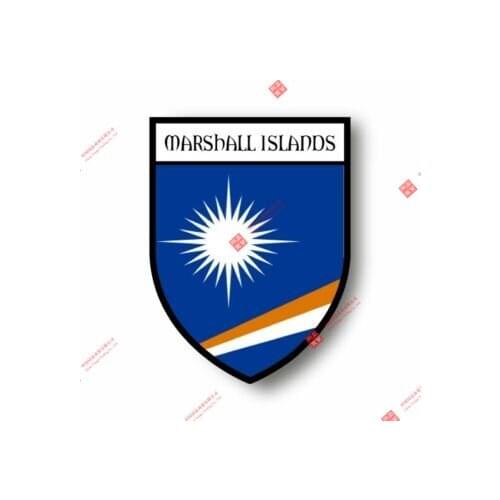 Creative Stickers Decal Souvenir Vinyl Car Shield City Flag World Crest Marshall Islands Car Decal Decoration Laptop