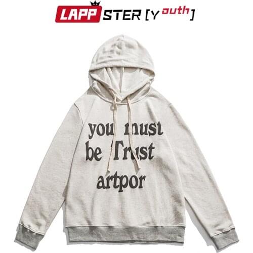 LAPPSTER-Youth Men Harajuku Hooded Hoodies 2020 Letter Fashions Sweatshirts Mens Korean Fashions Clothing Male Oversized Hoodie