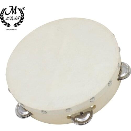 M MBAT High Quality 8inch Tambourine Drum Toys for Children Kids Educational Musical Instruments Wooden Tambourine Percussion