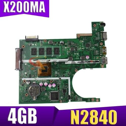 Akemy X200MA original mainboard for ASUS X200MA F200MA X200M with 4G-RAM N2840-CPU Laptop motherboard mainboard tested full 100