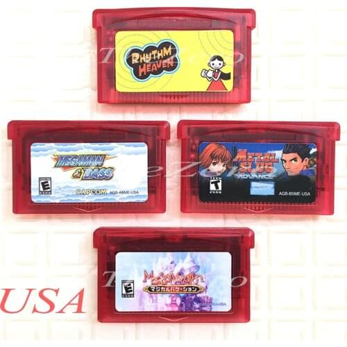 Rhythm Heaven Mega Man & Bass Metal Slug Magical Vacati Video Game Cartridge Console Card for 32 Bit Handheld Player USA Version