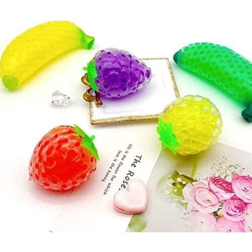 Multicolor Strawberry Fruits Ball, Squishy Pressing Kneading Stress Balls, Decompression Stress Relief Toy