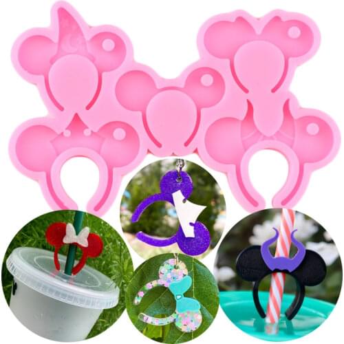 Mouse Head Keychain Silicone Mold Pendant Polymer Clay Molds DIY Handmade Jewelry Mould Resin Craft Necklace Moulds