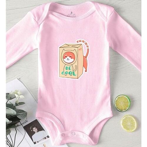 Baby Shower Gifts Toddler Romper Be Cool Cartoon Print Newborn Clothes Boys Summer Baby Clothing Girl Outfit Jumpsuits