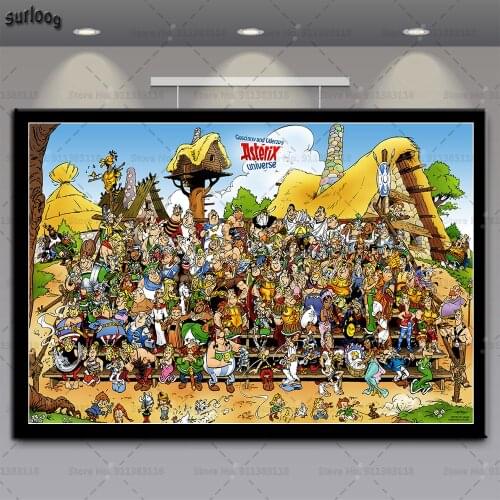 Wall Art Poster Asterix France Classic Comic Retro Pictures Prints Canvas Painting for Living Room Home Decor