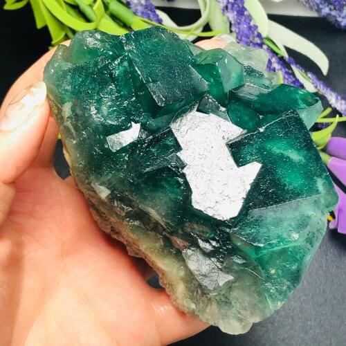 Natural Fluorite, Raw Stone, Quartz Crystal, Coarse Mineral Specimen, Treatment Malachite Home Decoration