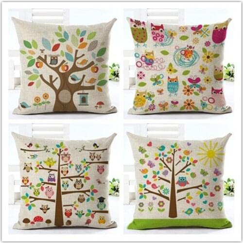 Nordic Cartoon Style cotton Linen cushion cover cushions for Sofas coffee shop office car home decor Throw Pillow Case