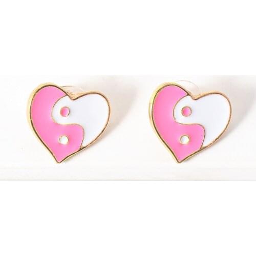 New Cute Heart Earring Acrylic Design Statement Yin And Yang Earrings For Women 2021 Za Luxury Eternity Love Promise Wedding