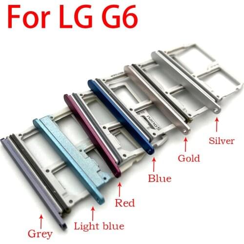 New SIM Card Tray Slot Holder + Micro SD Memory Sim Holder Adapter For LG G6 US997 VS988 Housing Parts