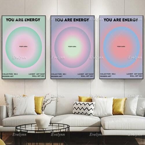 You Are Energy -Your Aura Poster IPastel I Modern Words Minimalist Living Room Decoration Wall Art Prints Home Decor CanvasGift