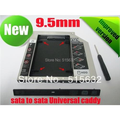 SATA to SATA 2nd HDD HD HARD DRIVE 9.5mm Universal Caddy CD/DVD-ROM Bay improved version