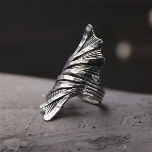 Thai Silver Handmade Silver Retro Ring Men & Women 925 Sterling Silver Open Ended Finger Ring