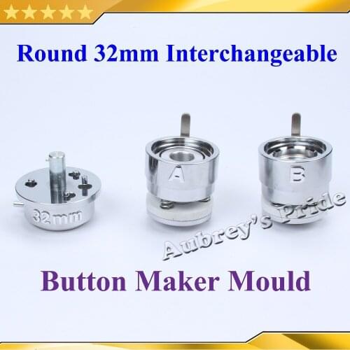 Round 1-1/4" 32mm Interchangeable Die Mould for New Pro Badge Machine Button Maker both Fit N3&N4 Button Machine