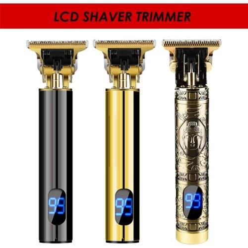 2021 USB Hair Trimmer Rechargeable Hair Clipper LCD Hair Cutting T-Outliner Barber Cordless Trimmer Beard Shaver Men Haircut