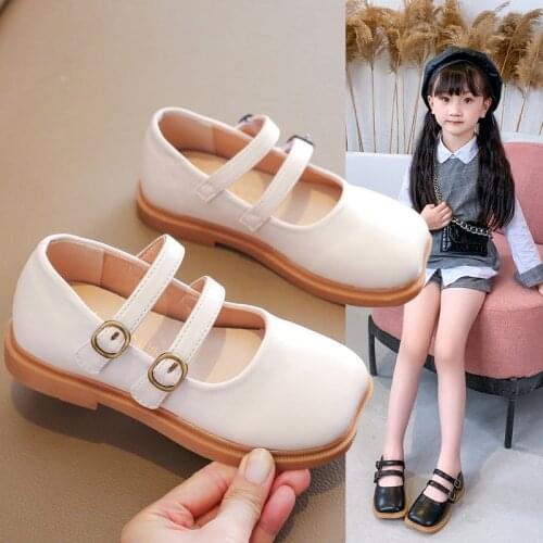 2 5 7 9 10 Year Kids Fashion Retro Child Flats Princess Dress Shoes Elegant Baby Girl Leather Shoes For Little Girls 2021 Autumn