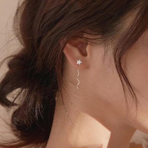 Flower Chain Drop Earrings Long Tassel For Women Girl Fashion Korean Vintage Hot Design Student Daily Jewelry Wholesale BOYULIGE