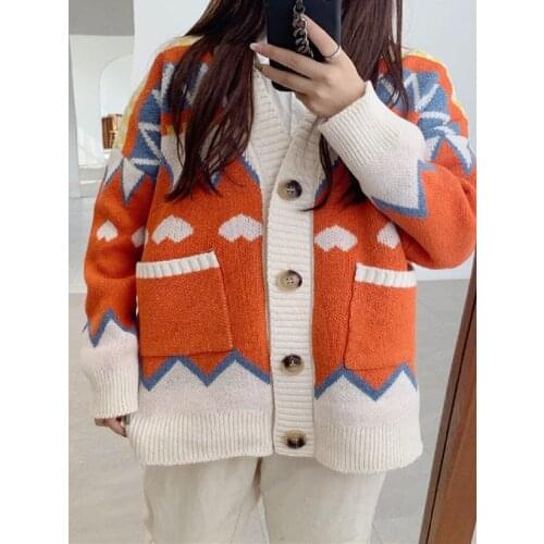 Knitted Cardigan Women Fashion Autumn Winter Korean Loose And Versatile Long Sleeve Sweater